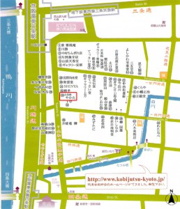 祇園骨董街の地図